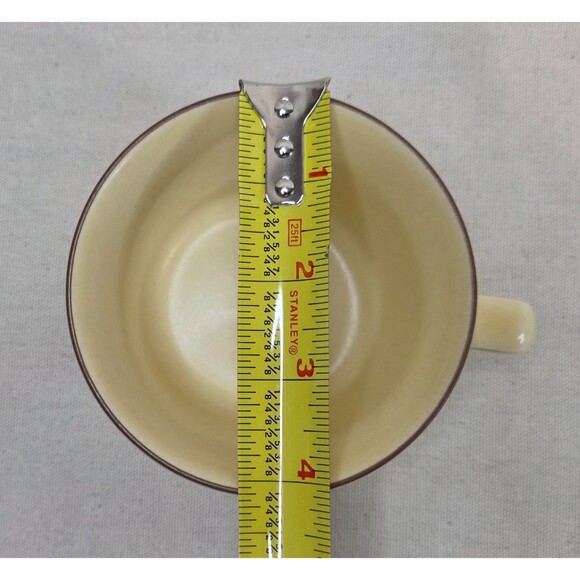 Pfaltzgraff Village Coffee Cups Set of 4 – Vintage Stoneware 1970s Brown Floral - Picture 10 of 12